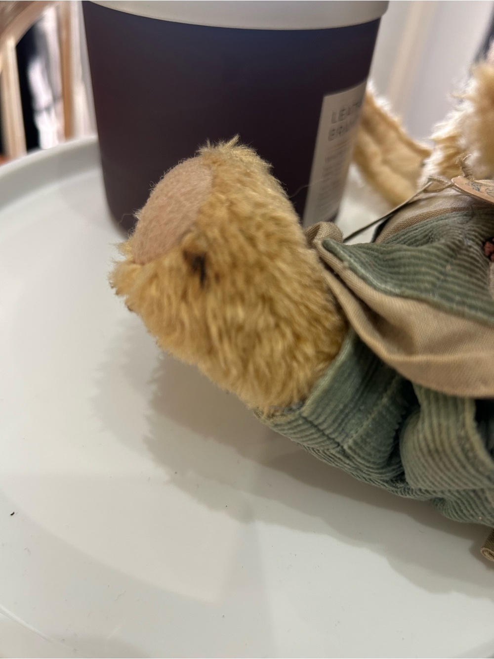 Boyds Bears Plush Bunny in Tan, Cream, Green with Pink Flower - Picture 3 of 3